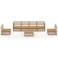 vidaXL Set Salotto da Giardino 7pz Marrone Ambra Legno Massello Pino