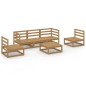 vidaXL Set Salotto da Giardino 6pz Marrone Ambra Legno Massello Pino vidaXL Set Salotto da Giardino 6pz Marrone Ambra Legno Massello Pino
