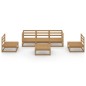 vidaXL Set Salotto da Giardino 6pz Marrone Ambra Legno Massello Pino vidaXL Set Salotto da Giardino 6pz Marrone Ambra Legno Massello Pino