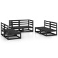 vidaXL Set Divani da Giardino 6 pz Nero in Legno Massello di Pino