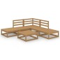 Set Divani da Giardino 6 pz Miele in Legno Massello di Pino Set Divani da Giardino 6 pz Miele in Legno Massello di Pino