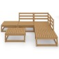 Set Divani da Giardino 6 pz Miele in Legno Massello di Pino Set Divani da Giardino 6 pz Miele in Legno Massello di Pino