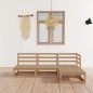vidaXL Set Salotto da Giardino 4pz Marrone Ambra Legno Massello Pino