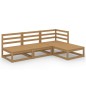 vidaXL Set Salotto da Giardino 4pz Marrone Ambra Legno Massello Pino