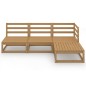 vidaXL Set Salotto da Giardino 4pz Marrone Ambra Legno Massello Pino