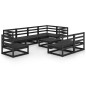 vidaXL Set Divani da Giardino 9 pz Nero in Legno Massello di Pino vidaXL Set Divani da Giardino 9 pz Nero in Legno Massello di Pino