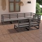 vidaXL Set Divani da Giardino 7 pz Grigio in Legno Massello di Pino vidaXL Set Divani da Giardino 7 pz Grigio in Legno Massello di Pino