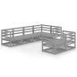 vidaXL Set Divani da Giardino 7 pz Grigio in Legno Massello di Pino vidaXL Set Divani da Giardino 7 pz Grigio in Legno Massello di Pino