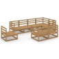 vidaXL Set Salotto da Giardino 8pz Marrone Ambra Legno Massello Pino vidaXL Set Salotto da Giardino 8pz Marrone Ambra Legno Massello Pino