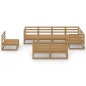 vidaXL Set Salotto da Giardino 8pz Marrone Ambra Legno Massello Pino vidaXL Set Salotto da Giardino 8pz Marrone Ambra Legno Massello Pino