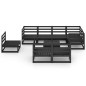 Set Divani da Giardino 9 pz Nero in Legno Massello di Pino Set Divani da Giardino 9 pz Nero in Legno Massello di Pino