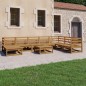 vidaXL Set Salotto da Giardino 9pz Marrone Ambra Legno Massello Pino
