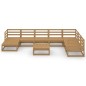 vidaXL Set Salotto da Giardino 9pz Marrone Ambra Legno Massello Pino