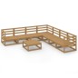 vidaXL Set Salotto da Giardino 8pz Marrone Ambra Legno Massello Pino vidaXL Set Salotto da Giardino 8pz Marrone Ambra Legno Massello Pino