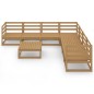 vidaXL Set Salotto da Giardino 8pz Marrone Ambra Legno Massello Pino vidaXL Set Salotto da Giardino 8pz Marrone Ambra Legno Massello Pino