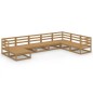 vidaXL Set Salotto da Giardino 8pz Marrone Ambra Legno Massello Pino vidaXL Set Salotto da Giardino 8pz Marrone Ambra Legno Massello Pino