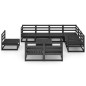 Set Divani da Giardino 10 pz Nero in Legno Massello di Pino Set Divani da Giardino 10 pz Nero in Legno Massello di Pino
