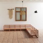 vidaXL Set Salotto da Giardino 9pz Marrone Ambra Legno Massello Pino vidaXL Set Salotto da Giardino 9pz Marrone Ambra Legno Massello Pino