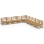 vidaXL Set Salotto da Giardino 9pz Marrone Ambra Legno Massello Pino vidaXL Set Salotto da Giardino 9pz Marrone Ambra Legno Massello Pino