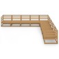 vidaXL Set Salotto da Giardino 9pz Marrone Ambra Legno Massello Pino vidaXL Set Salotto da Giardino 9pz Marrone Ambra Legno Massello Pino