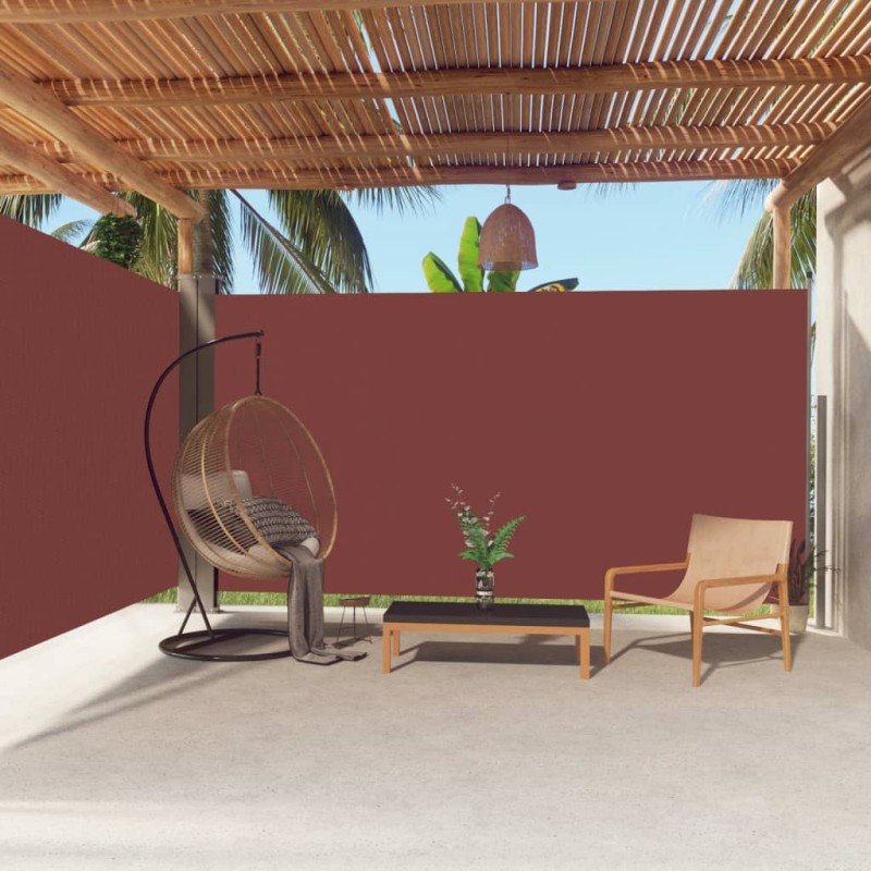 Tenda da Sole Laterale Retrattile Marrone 200x600 cm Tenda da Sole Laterale Retrattile Marrone 200x600 cm
