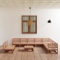 vidaXL Set Divani da Giardino 11 pz Marrone Ambra Legno Massello Pino vidaXL Set Divani da Giardino 11 pz Marrone Ambra Legno Massello Pino