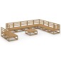 vidaXL Set Divani da Giardino 11 pz Marrone Ambra Legno Massello Pino vidaXL Set Divani da Giardino 11 pz Marrone Ambra Legno Massello Pino