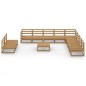 vidaXL Set Divani da Giardino 11 pz Marrone Ambra Legno Massello Pino vidaXL Set Divani da Giardino 11 pz Marrone Ambra Legno Massello Pino