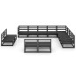 vidaXL Set Divani da Giardino 12 pz Nero in Legno Massello di Pino vidaXL Set Divani da Giardino 12 pz Nero in Legno Massello di Pino