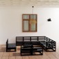 vidaXL Set Divani da Giardino 12 pz Nero in Legno Massello di Pino vidaXL Set Divani da Giardino 12 pz Nero in Legno Massello di Pino