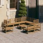 vidaXL Set Salotto da Giardino 10pz Marrone Ambra Legno Massello Pino vidaXL Set Salotto da Giardino 10pz Marrone Ambra Legno Massello Pino