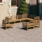 vidaXL Set Salotto da Giardino 9pz Marrone Ambra Legno Massello Pino vidaXL Set Salotto da Giardino 9pz Marrone Ambra Legno Massello Pino