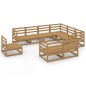 vidaXL Set Salotto da Giardino 9pz Marrone Ambra Legno Massello Pino vidaXL Set Salotto da Giardino 9pz Marrone Ambra Legno Massello Pino