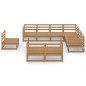 vidaXL Set Salotto da Giardino 9pz Marrone Ambra Legno Massello Pino vidaXL Set Salotto da Giardino 9pz Marrone Ambra Legno Massello Pino