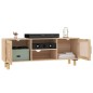 Mobile TV Marrone 105x30x40 cm Massello Pino e Rattan Naturale