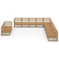 vidaXL Set Salotto da Giardino 11pz Marrone Ambra Legno Massello Pino vidaXL Set Salotto da Giardino 11pz Marrone Ambra Legno Massello Pino