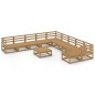 vidaXL Set Divani da Giardino 11 pz in Legno Massello di Pino vidaXL Set Divani da Giardino 11 pz in Legno Massello di Pino