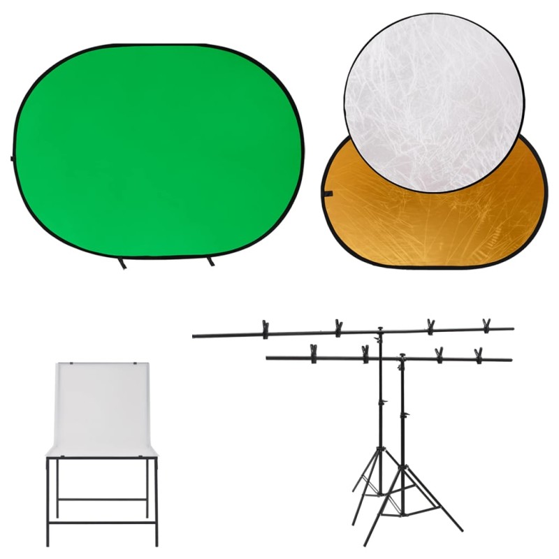 Kit Studio Fotografico Set Sfondo, Tavolo Ripresa e Riflettore