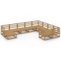vidaXL Set Divani da Giardino 10 pz in Legno Massello di Pino