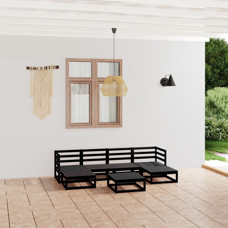 vidaXL Set Divani da Giardino 7 pz in Legno Massello di Pino vidaXL Set Divani da Giardino 7 pz in Legno Massello di Pino