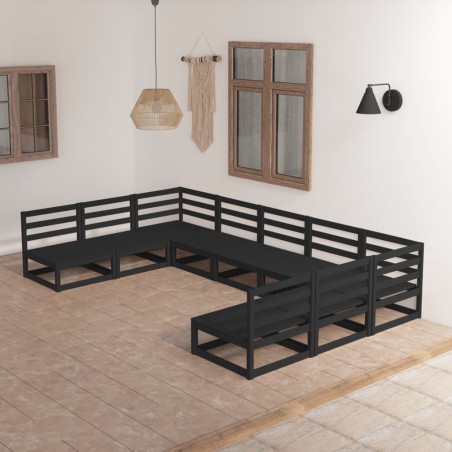 vidaXL Set Divani da Giardino 9 pz in Legno Massello di Pino