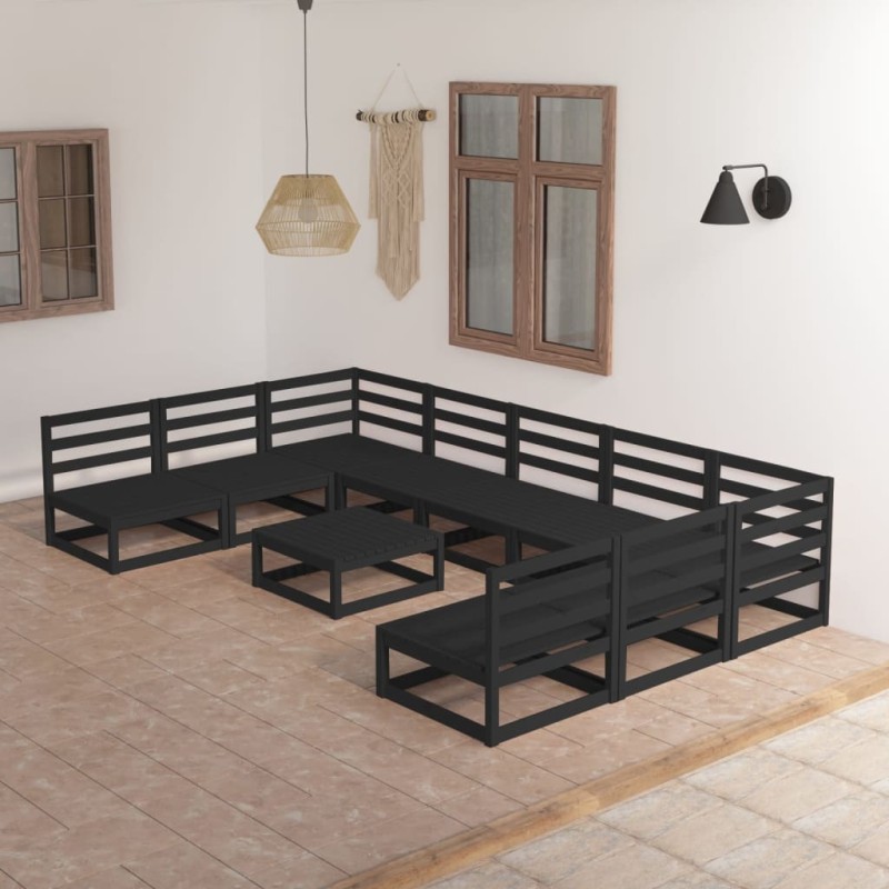 Set Divani da Giardino 10 pz in Legno Massello di Pino Set Divani da Giardino 10 pz in Legno Massello di Pino