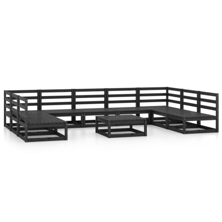 Set Divani da Giardino 10 pz in Legno Massello di Pino
