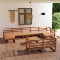 vidaXL Set Divani da Giardino 10 pz in Legno Massello di Pino vidaXL Set Divani da Giardino 10 pz in Legno Massello di Pino