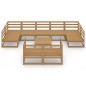 vidaXL Set Divani da Giardino 10 pz in Legno Massello di Pino vidaXL Set Divani da Giardino 10 pz in Legno Massello di Pino