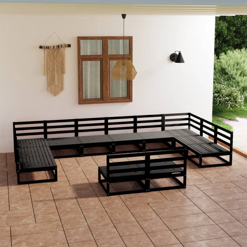 vidaXL Set Divani da Giardino 12 pz in Legno Massello di Pino vidaXL Set Divani da Giardino 12 pz in Legno Massello di Pino