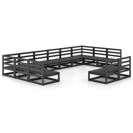 vidaXL Set Divani da Giardino 12 pz in Legno Massello di Pino