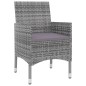 Set da Pranzo per Giardino 3 pz con Cuscini Polyrattan e Vetro Set da Pranzo per Giardino 3 pz con Cuscini Polyrattan e Vetro