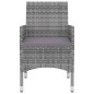 Set da Pranzo per Giardino 3 pz con Cuscini Polyrattan e Vetro Set da Pranzo per Giardino 3 pz con Cuscini Polyrattan e Vetro