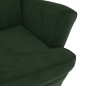 Poltrona Schienale ad Ala con Poggiapiedi Verde Scuro Velluto Poltrona Schienale ad Ala con Poggiapiedi Verde Scuro Velluto